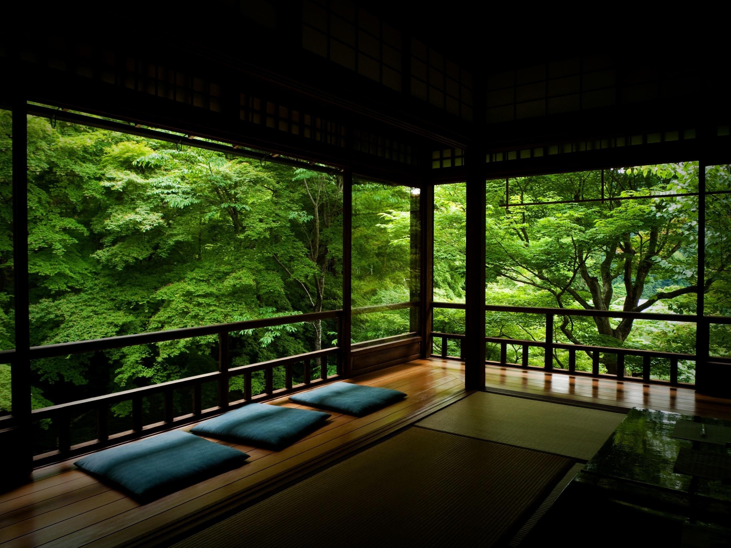 Видео 4 на дзен. Веранда в японском стиле. Терраса в японском стиле. Терраса с видом на природу. Вид с террасы на лес.