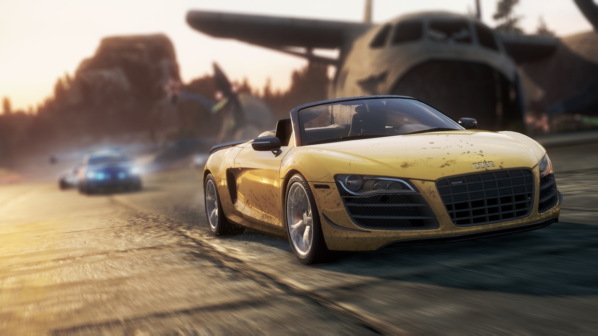 Обои need for speed most wanted 2, погоня, audi r8 gt spyder на рабочий стол