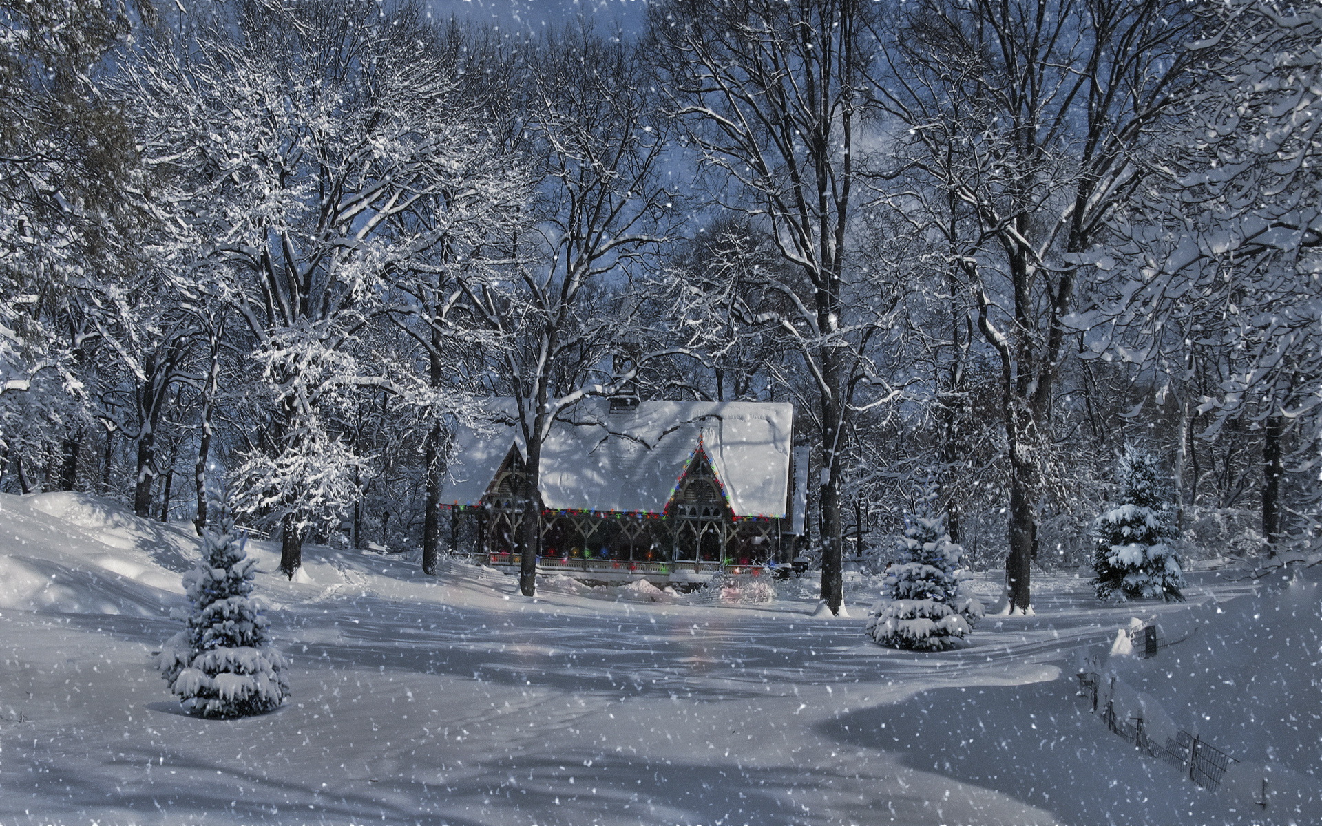 Yet winter. Зимний пейзаж снегопад. Зимний пейзаж с падающим снегом. Заснеженный двор. Зимний домик с падающим снегом.