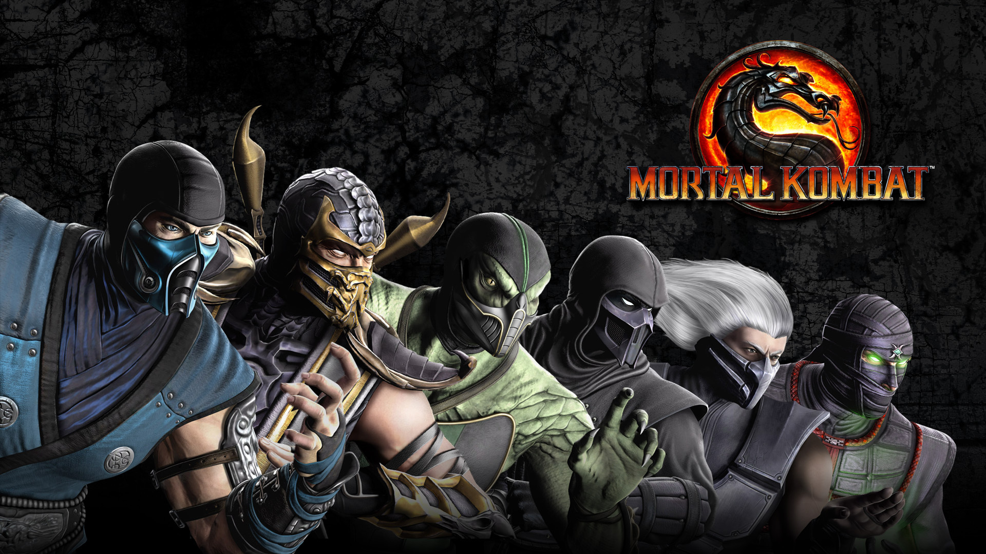 Обои саб-зиро, Mortal kombat, скорпион, ниндзя, дракон на рабочий стол