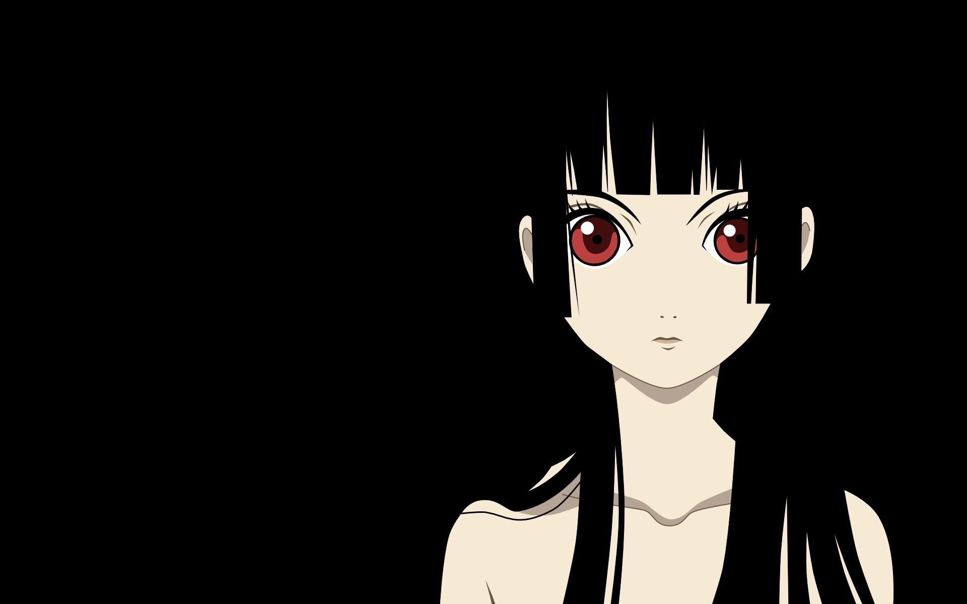 Обои hell girl, enma ai, jigoku shoujo, темный фон, адская девочка на  рабочий стол