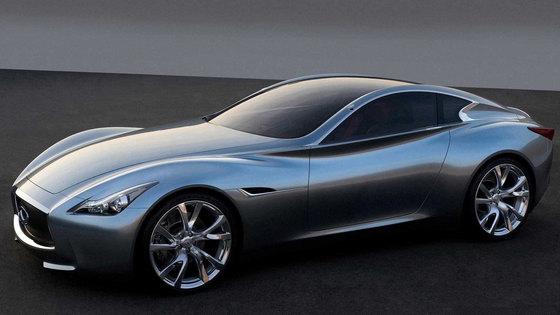 Обои infiniti, серебристая, машина, concept car на рабочий стол