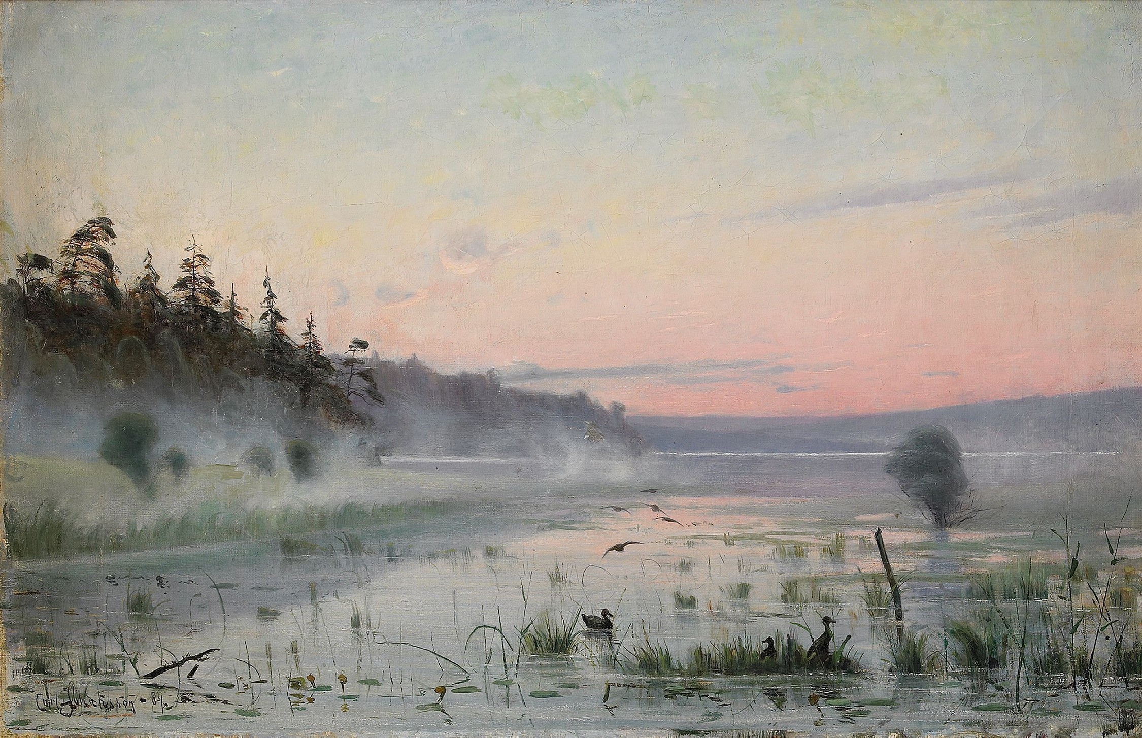 Пейзажная живопись 19 века Левитан туман