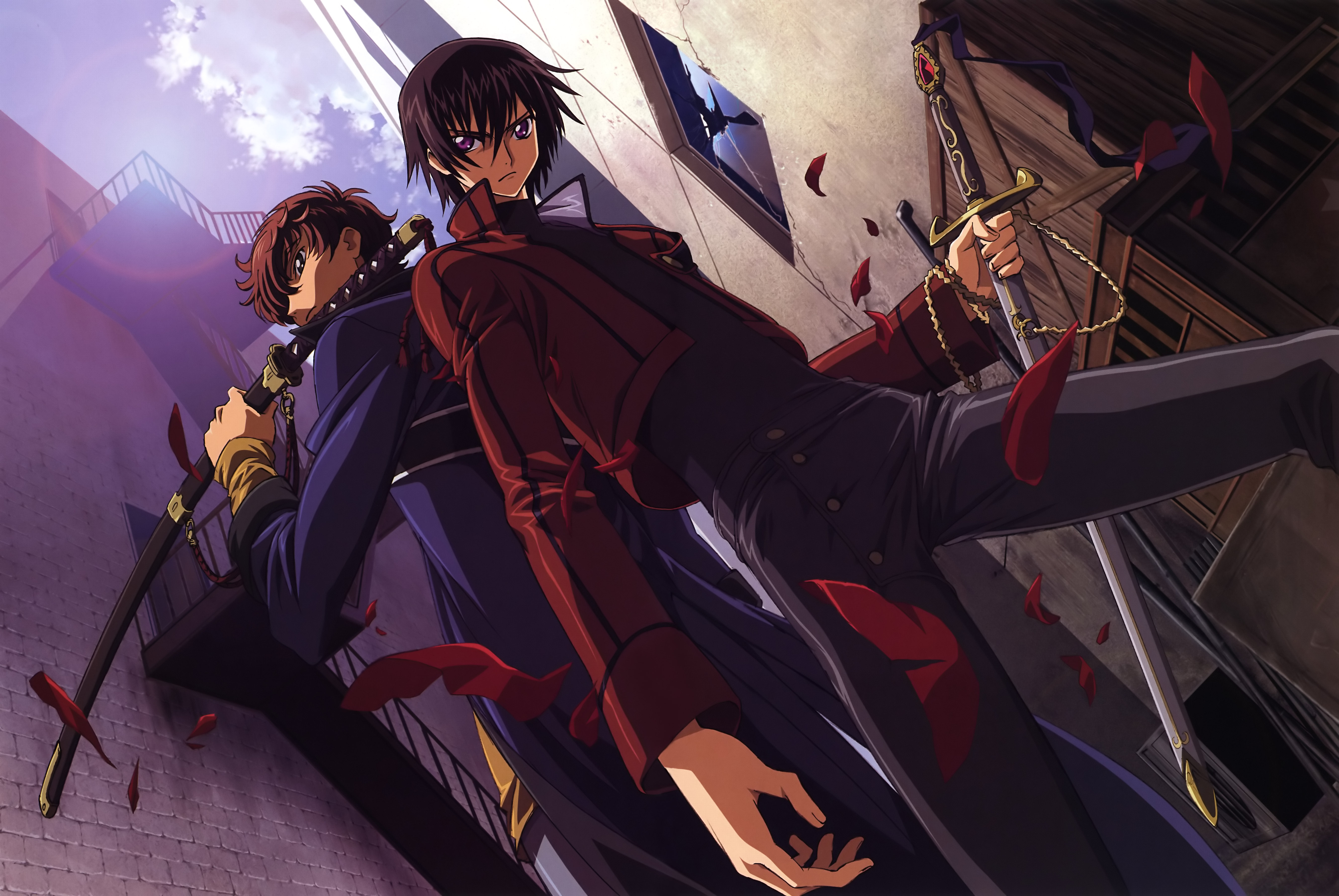 Обои suzaku, lelouch, code geass на рабочий стол