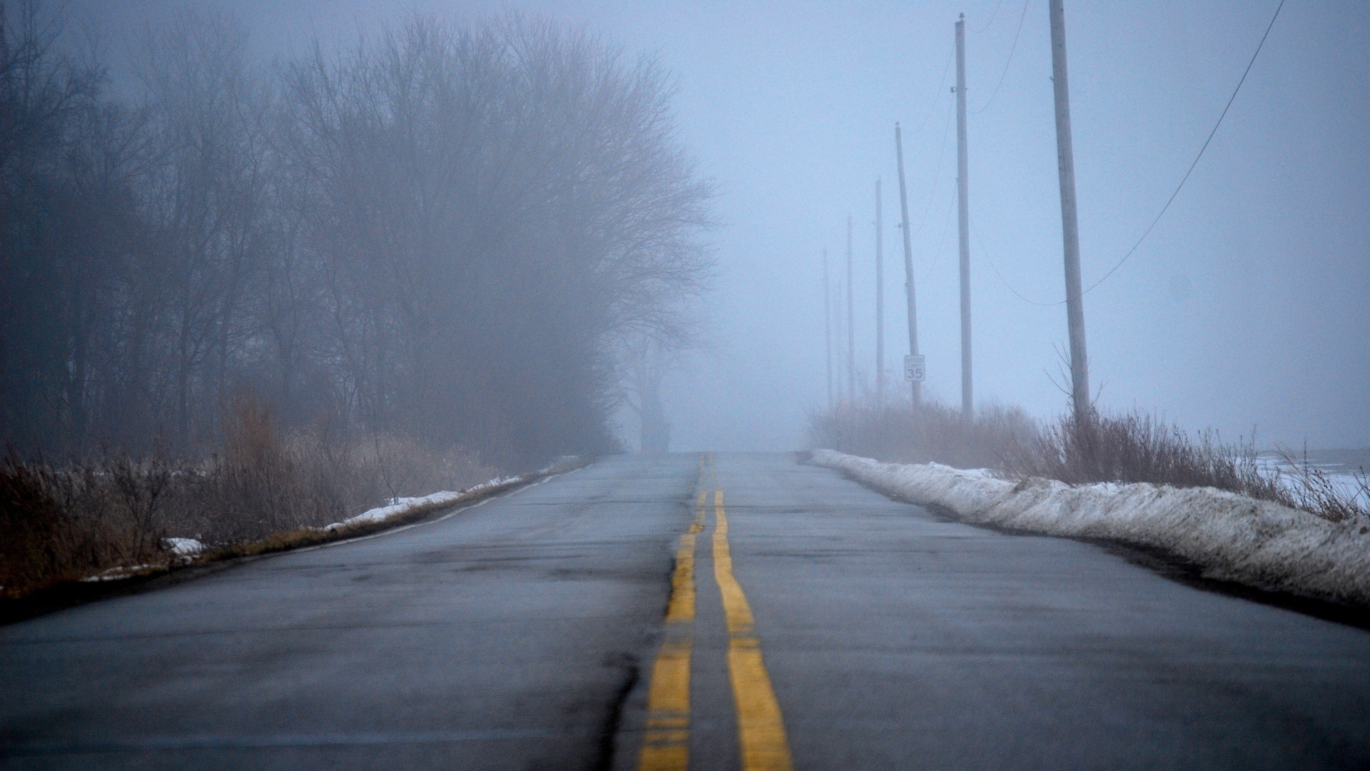 Lonely road. Поле в тумане. Дорога HD. Безлюдный перекресток обои.