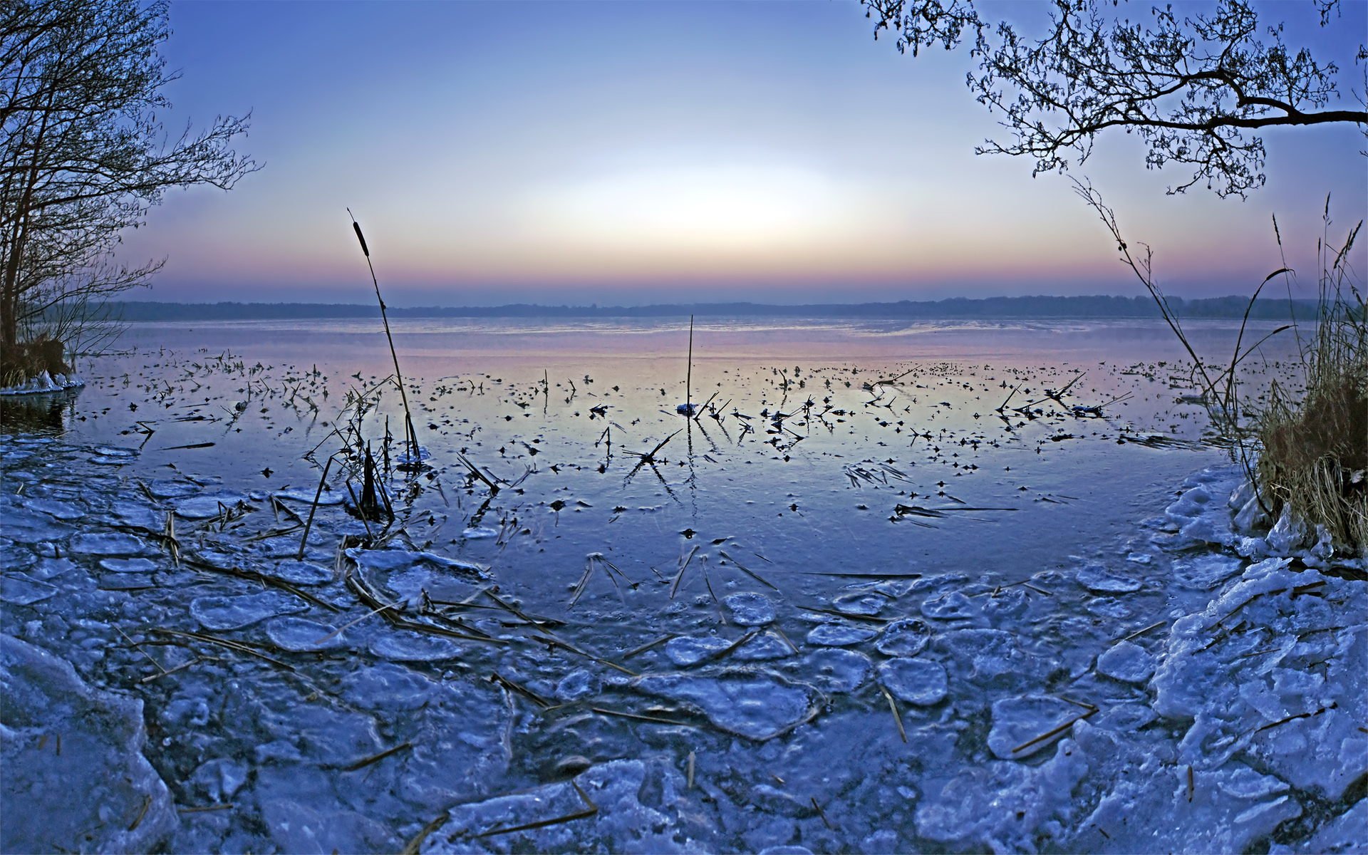 Картинки зимой на водоеме