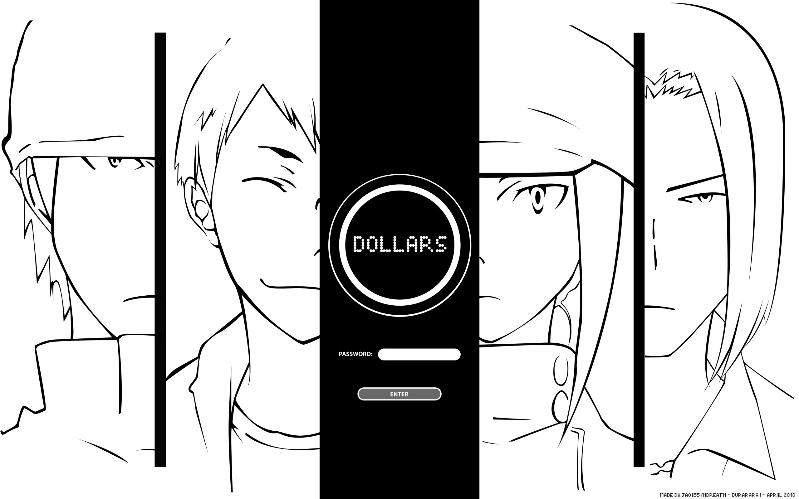 Обои аниме, персонажи, dollars, durarara!!, сериал, password на рабочий стол