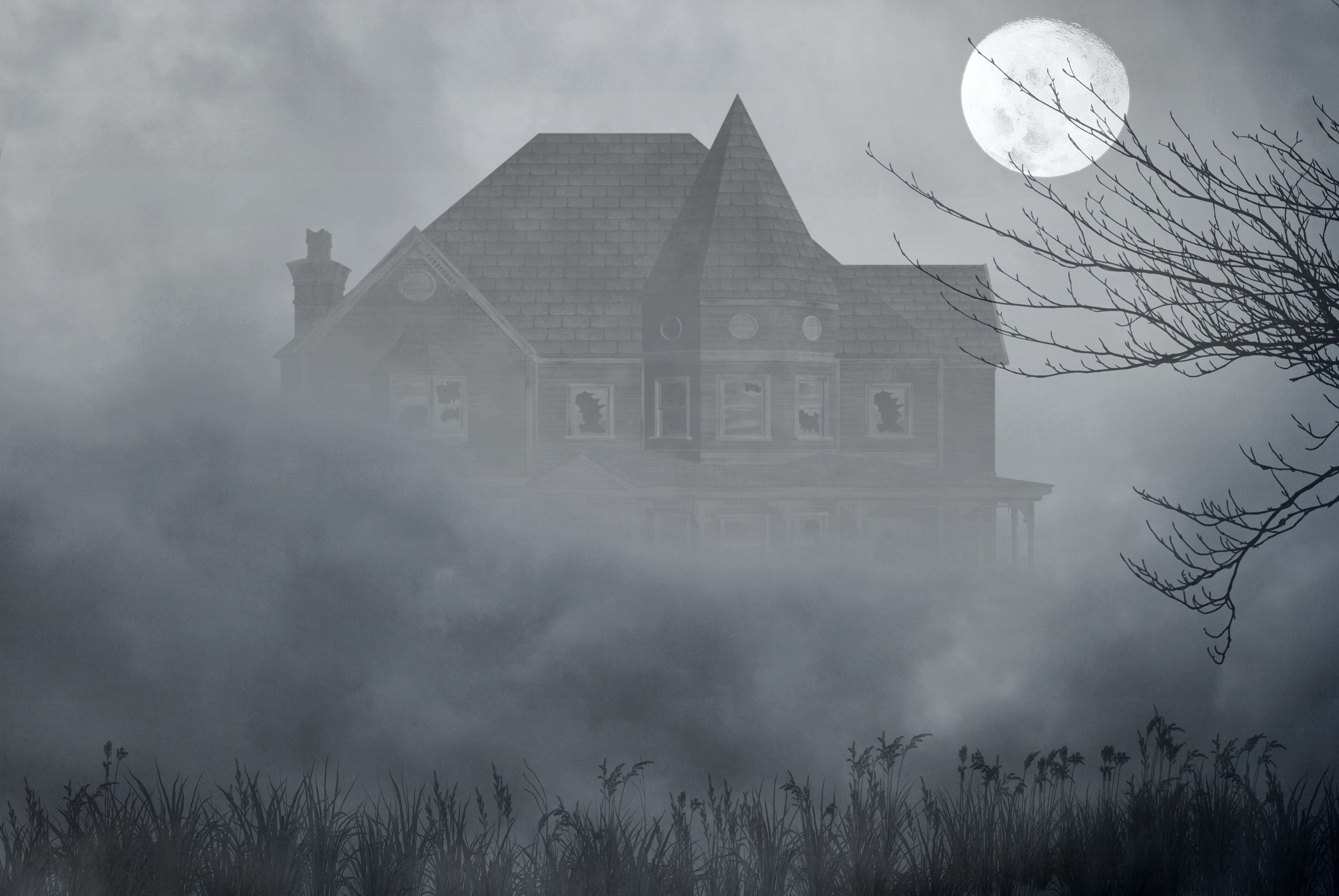 Дом у реки ужасы. Странный дом в тумане на вершине горы Лавкрафт. Англия туманный особняк. Мрачный пейзаж. Мрачный дом.