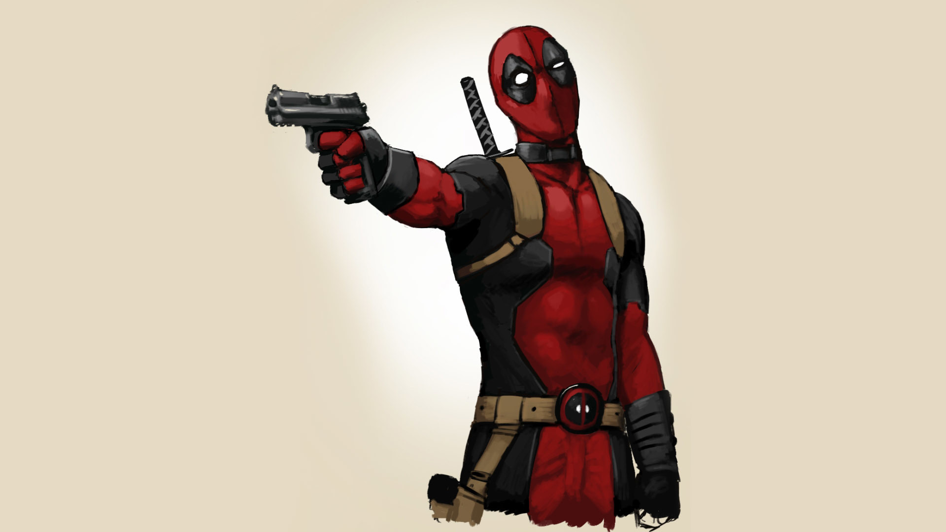 Обои дэдпул, фон, пистолет, deadpool, marvel, art, арт, комиксы на рабочий  стол