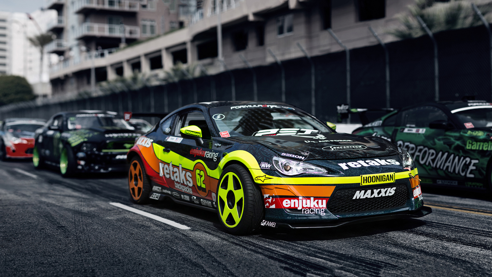 Обои toyota gt86, formula drift, тойота, тюнинг, long beach на рабочий стол