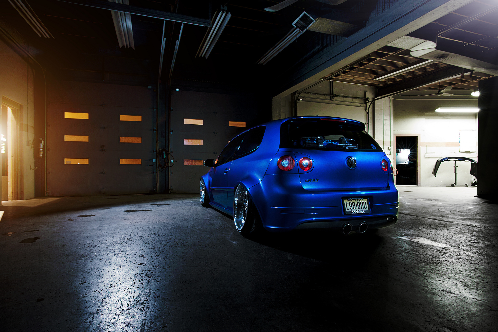 Blue Volkswagen Golf Tuning