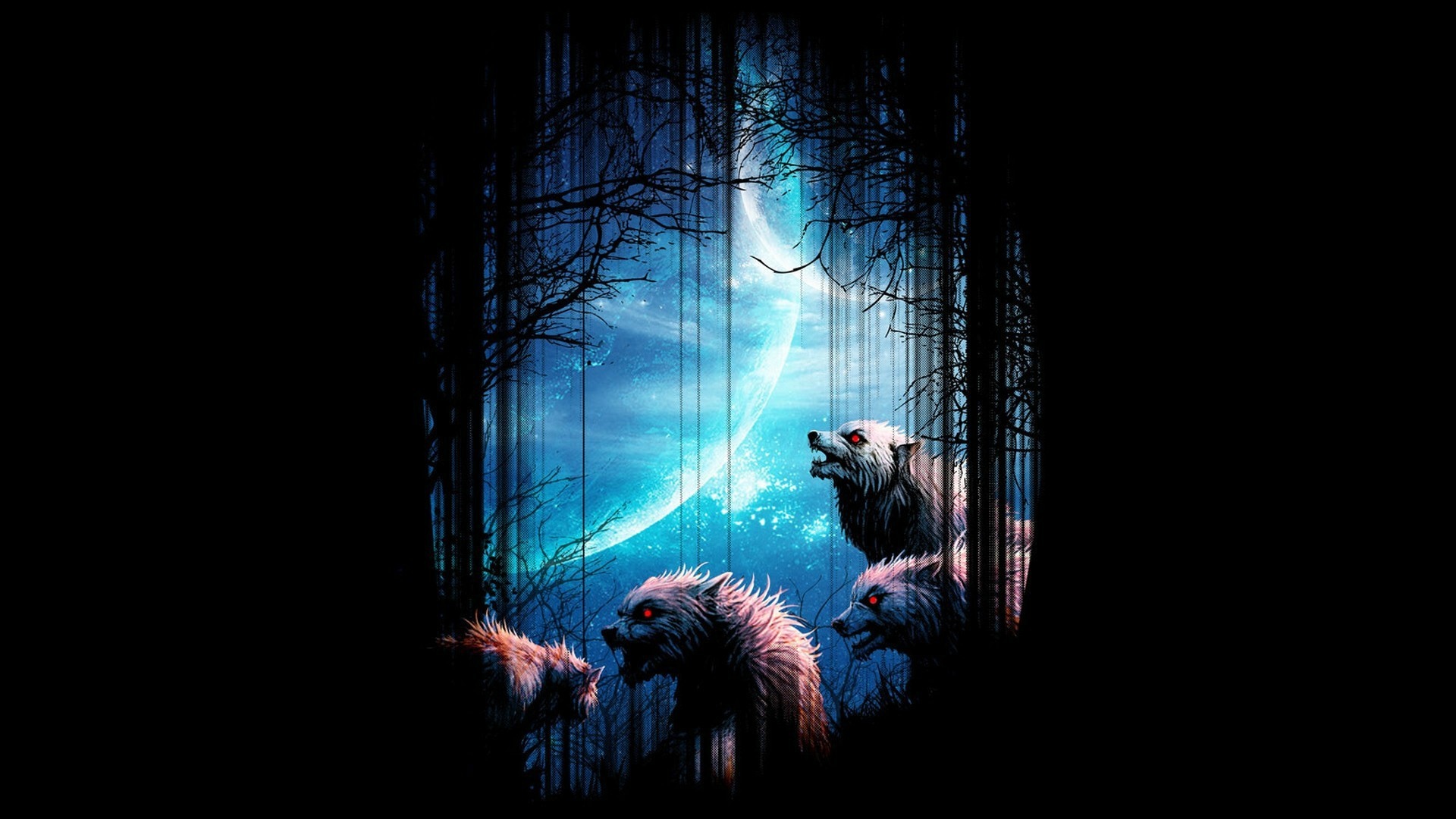 Медведь в ночном лесу