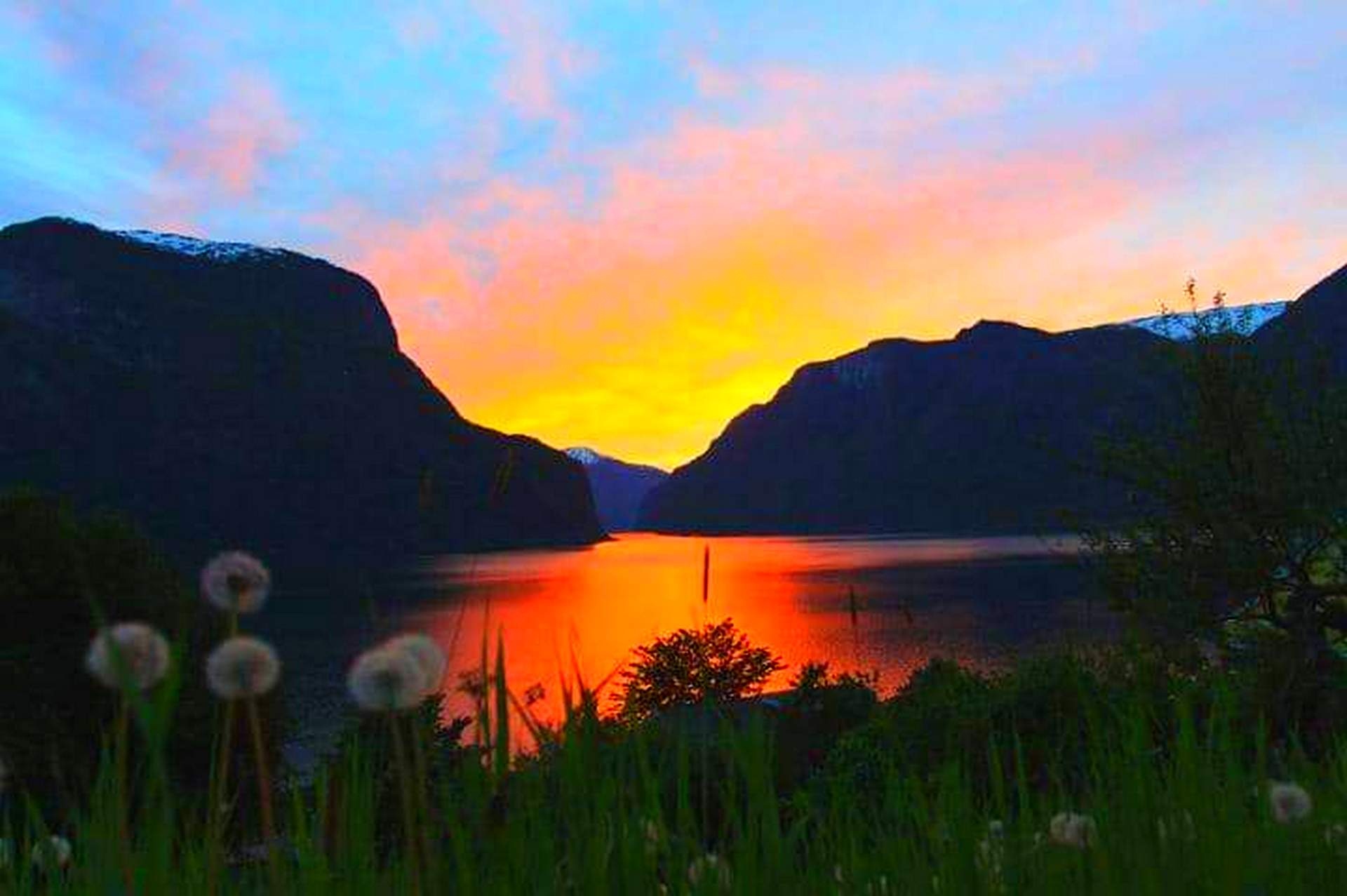 Норвегия фьорды закат