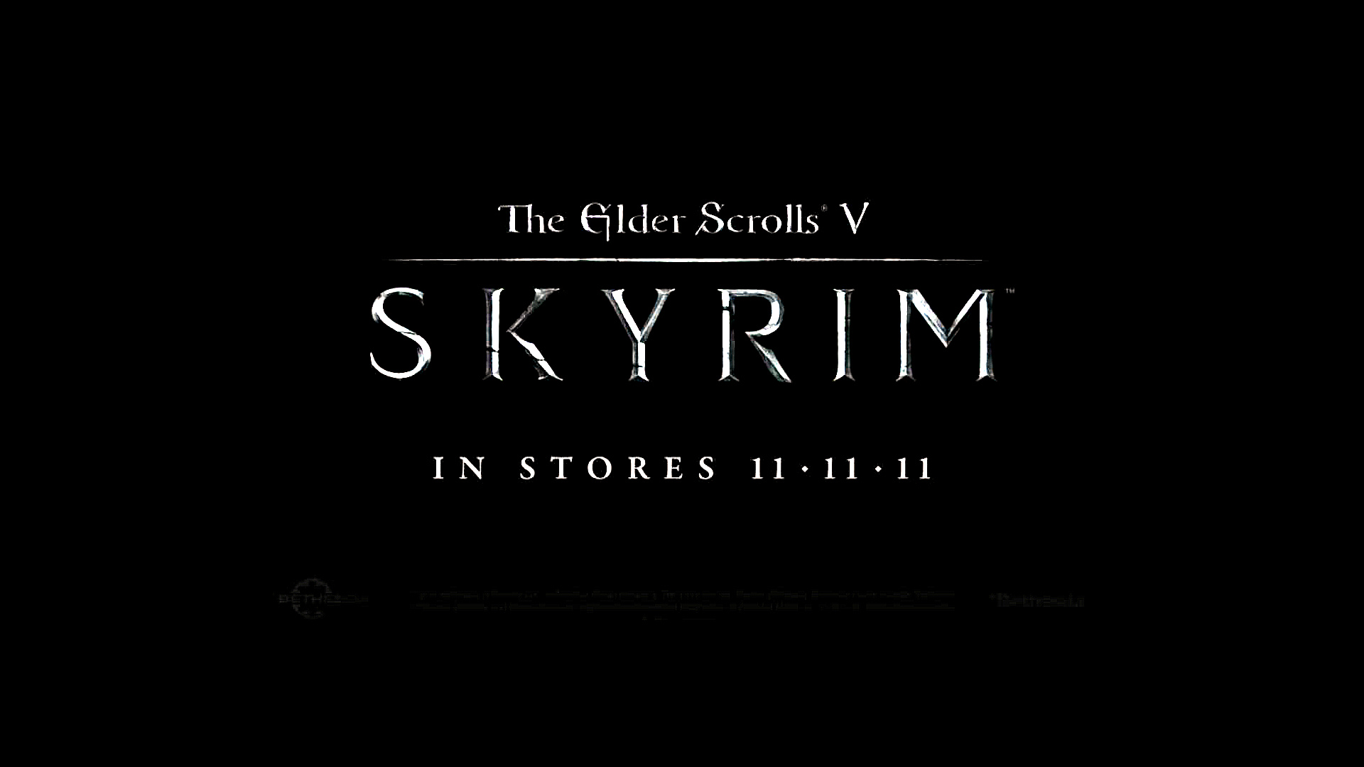 Обои skyrim, заставка, надпись, название игры на рабочий стол