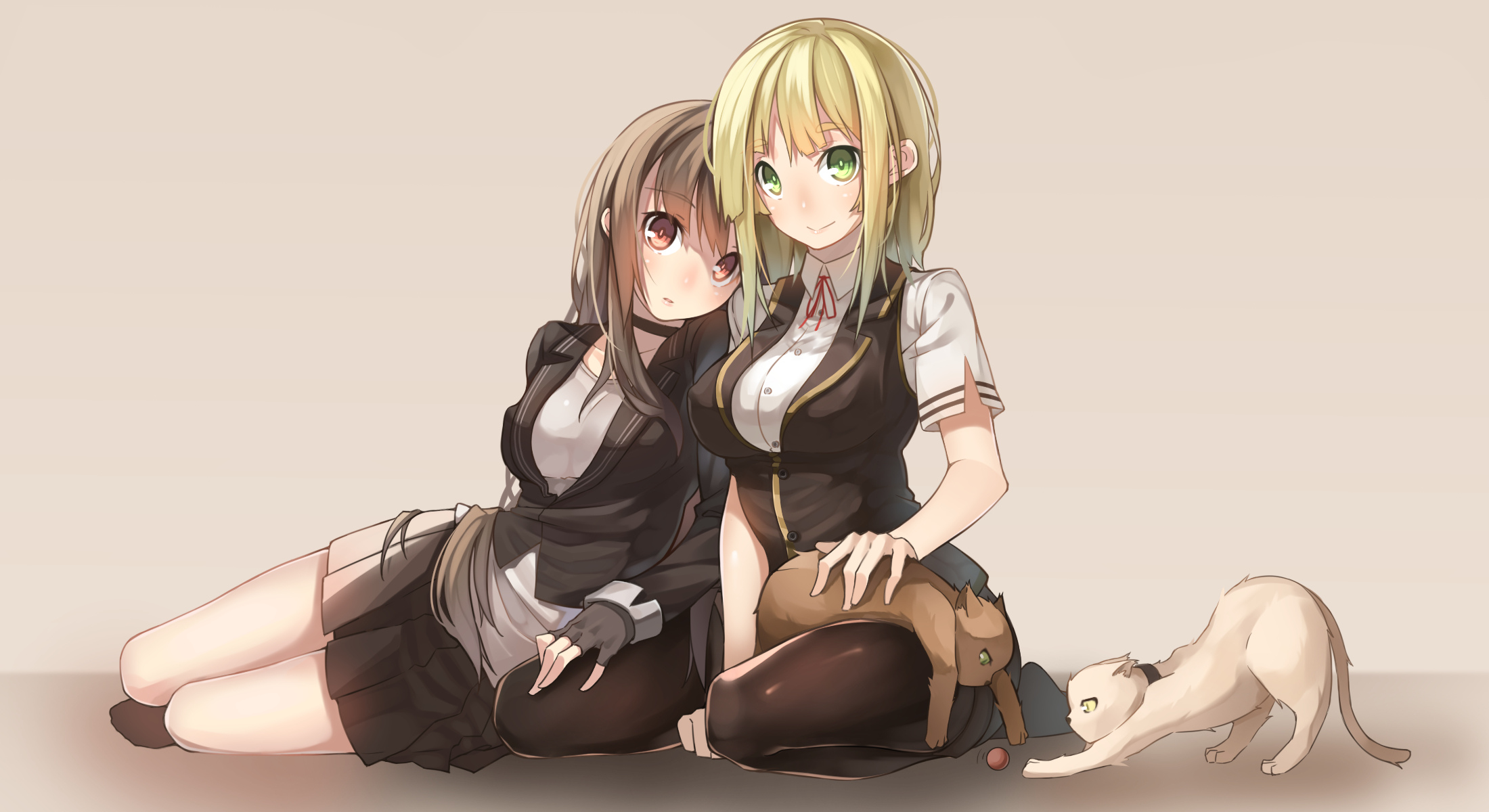 Две подруги аниме блондинка