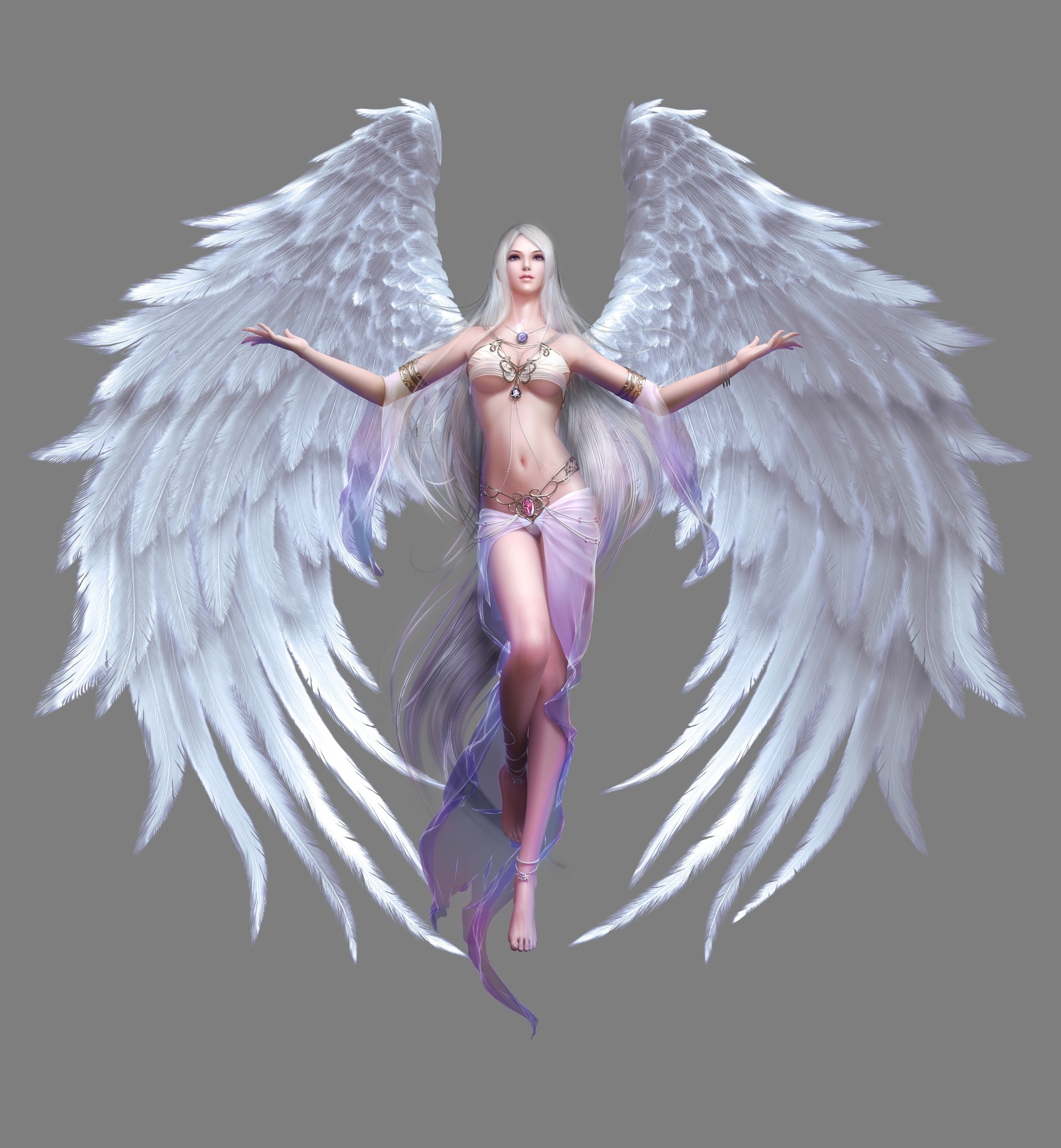 Девушка ангел с крыльями фэнтези
