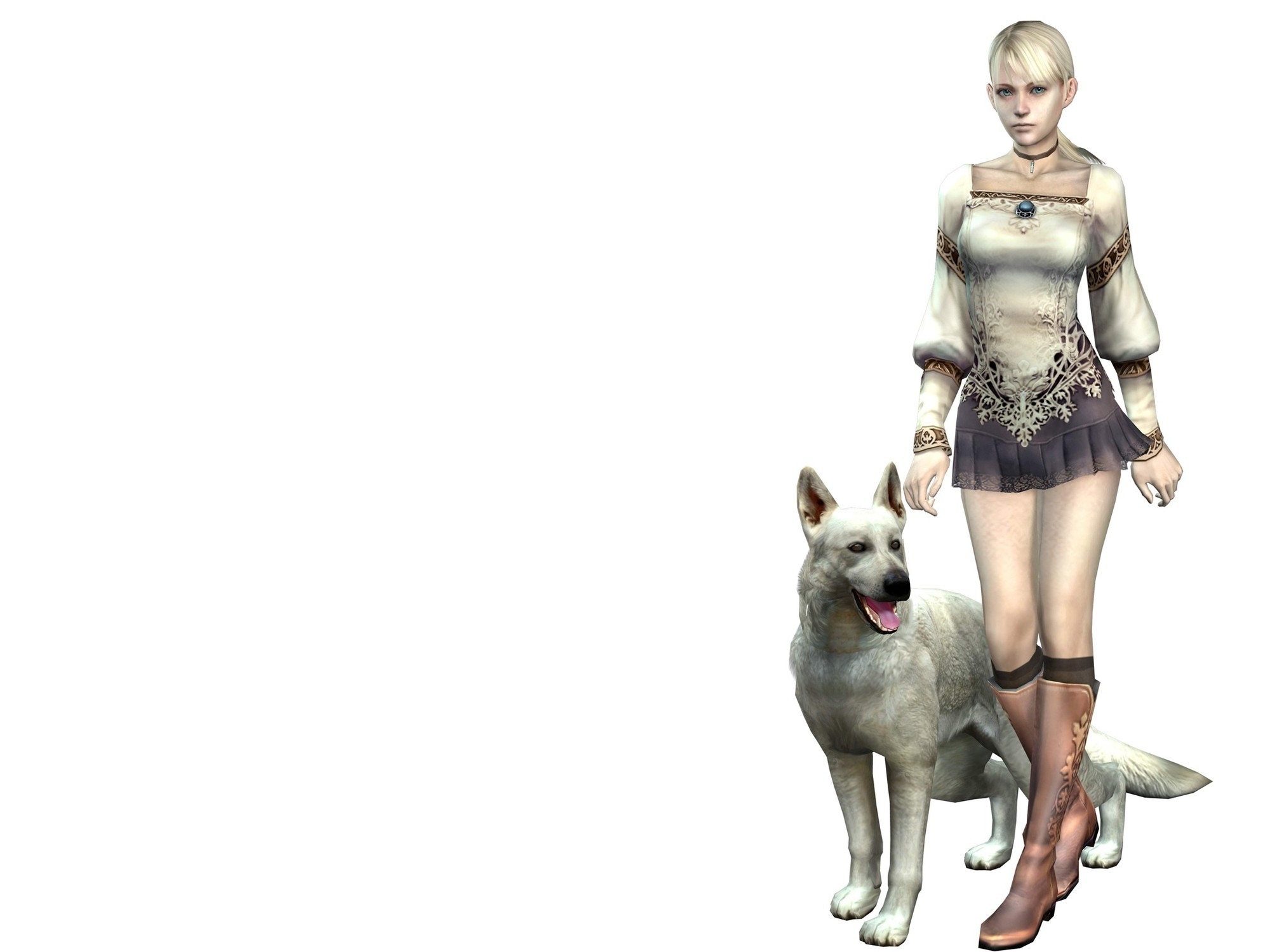Woman 3 dog. Блондинка с собакой. Блондинка с собакой арт. 3d Dog девушка. Девочка с собакой из игры.