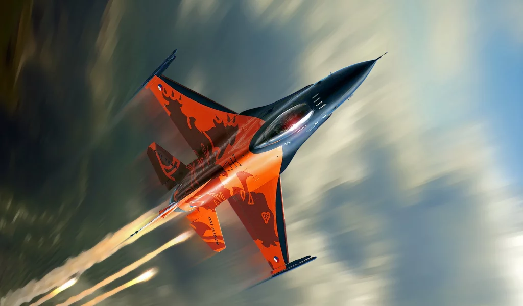 F-16, облака, полёт