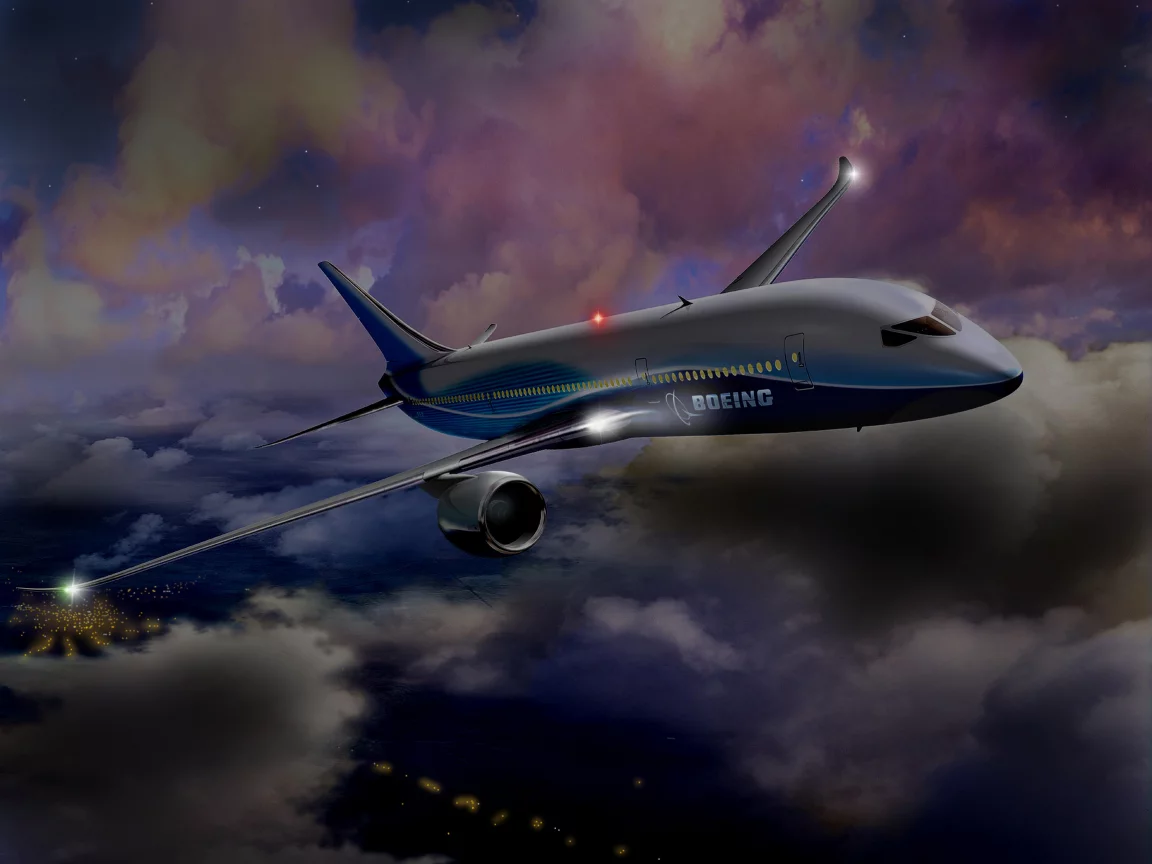 полёт, dreamline, 787, облака, boeing