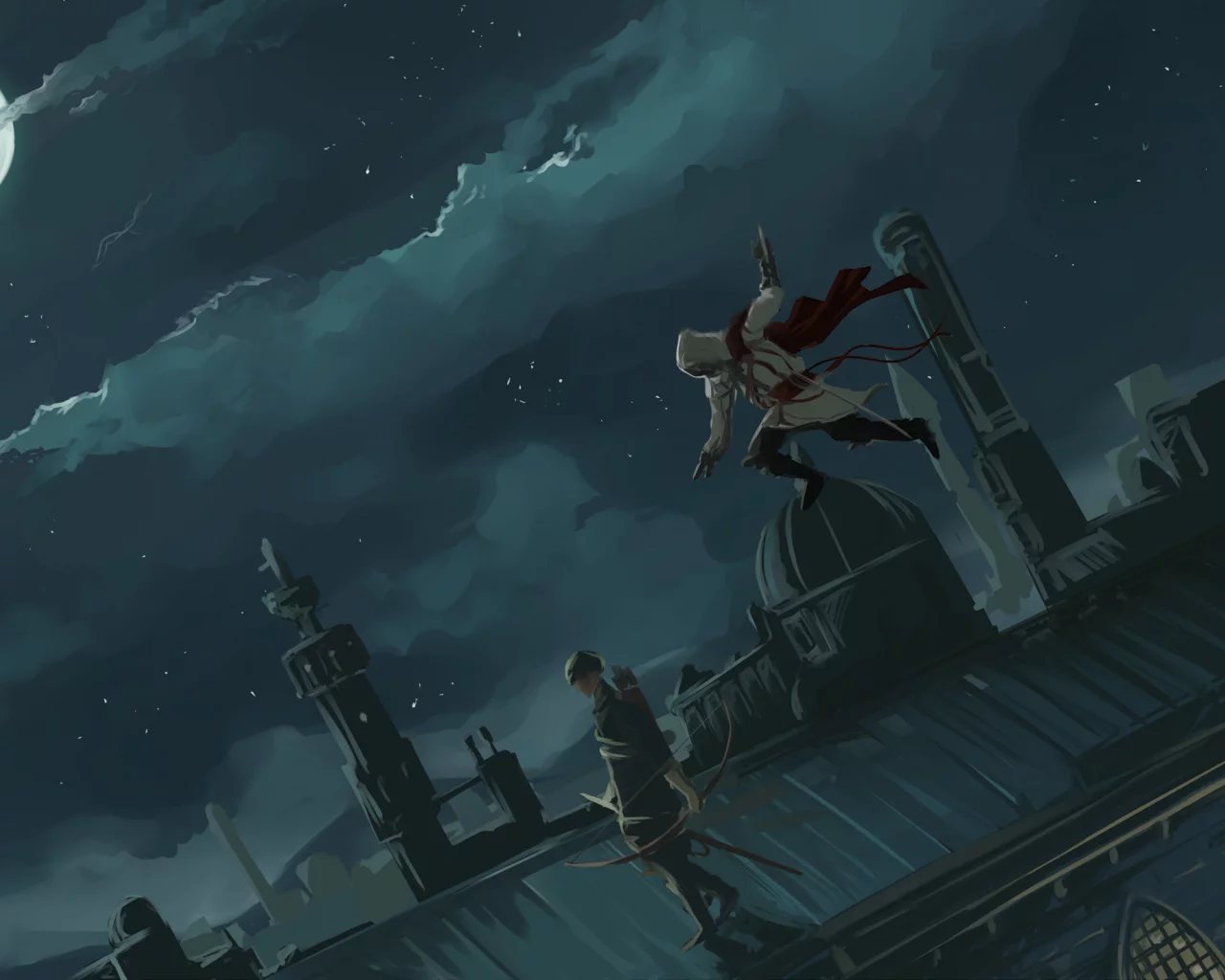 assassin creed, аниме, ночи