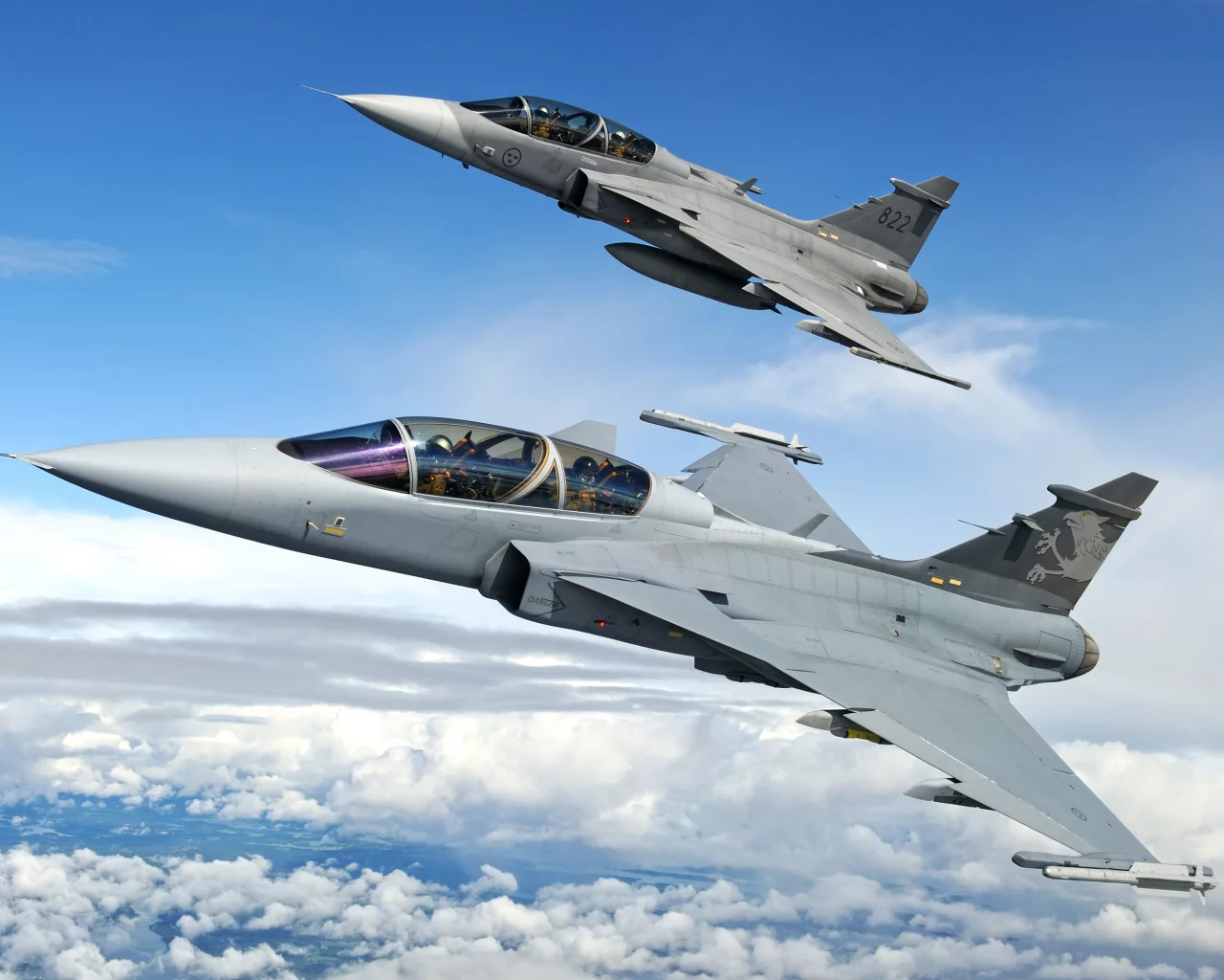 ETPS, Gripen, полёт, облака