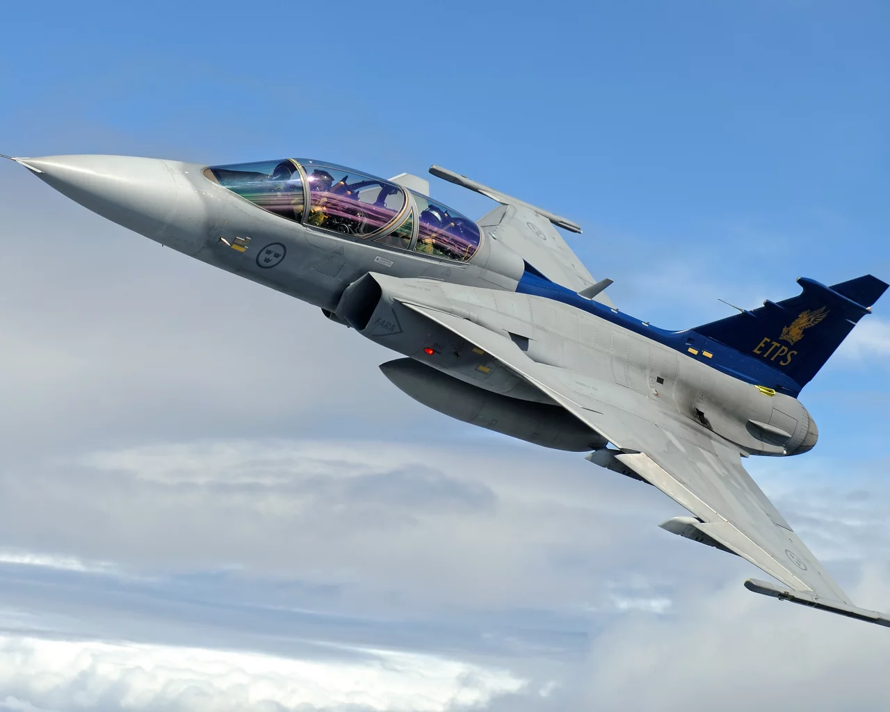 ETPS, полёт, Gripen, облака