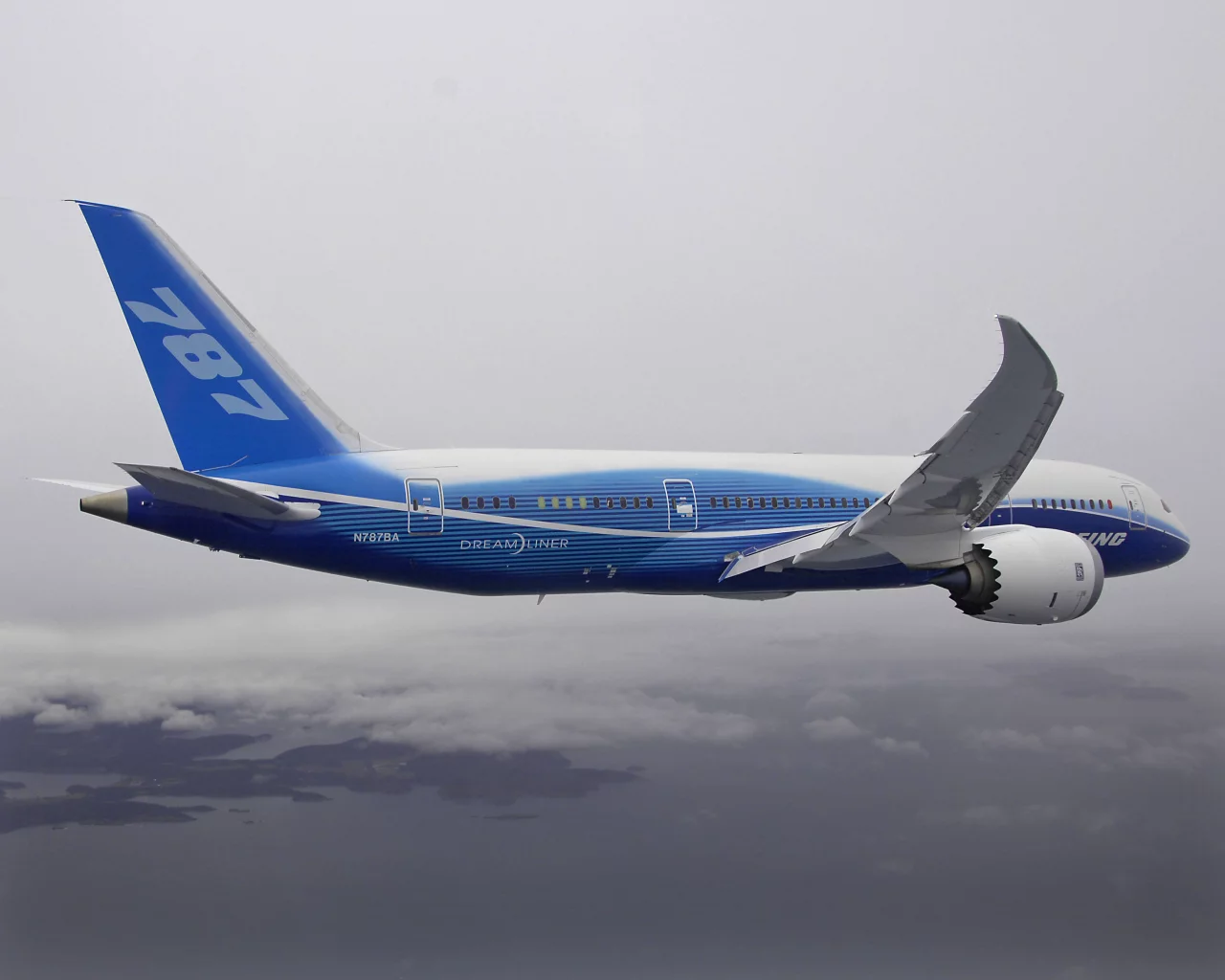 dreamline, boeing, облака, полёт, 787