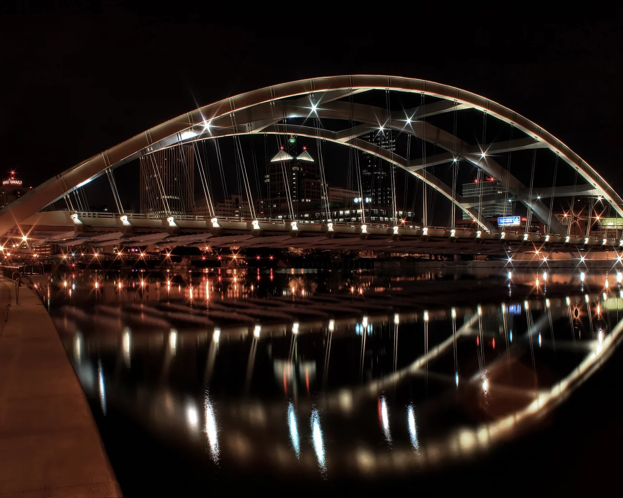 река, арка, мост