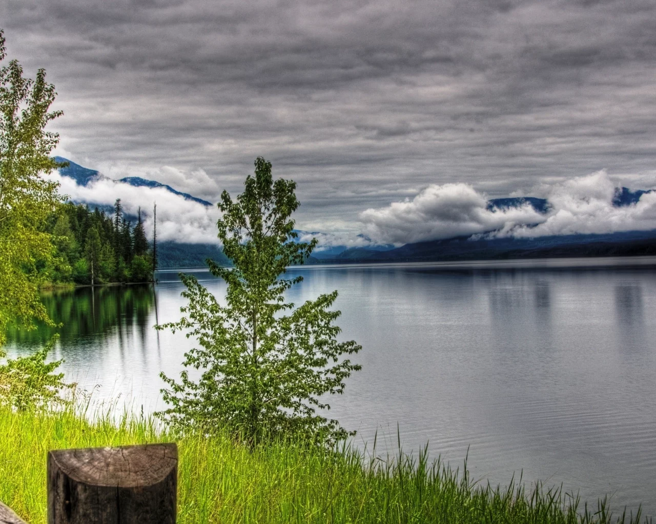 пейзаж, небо, озеро