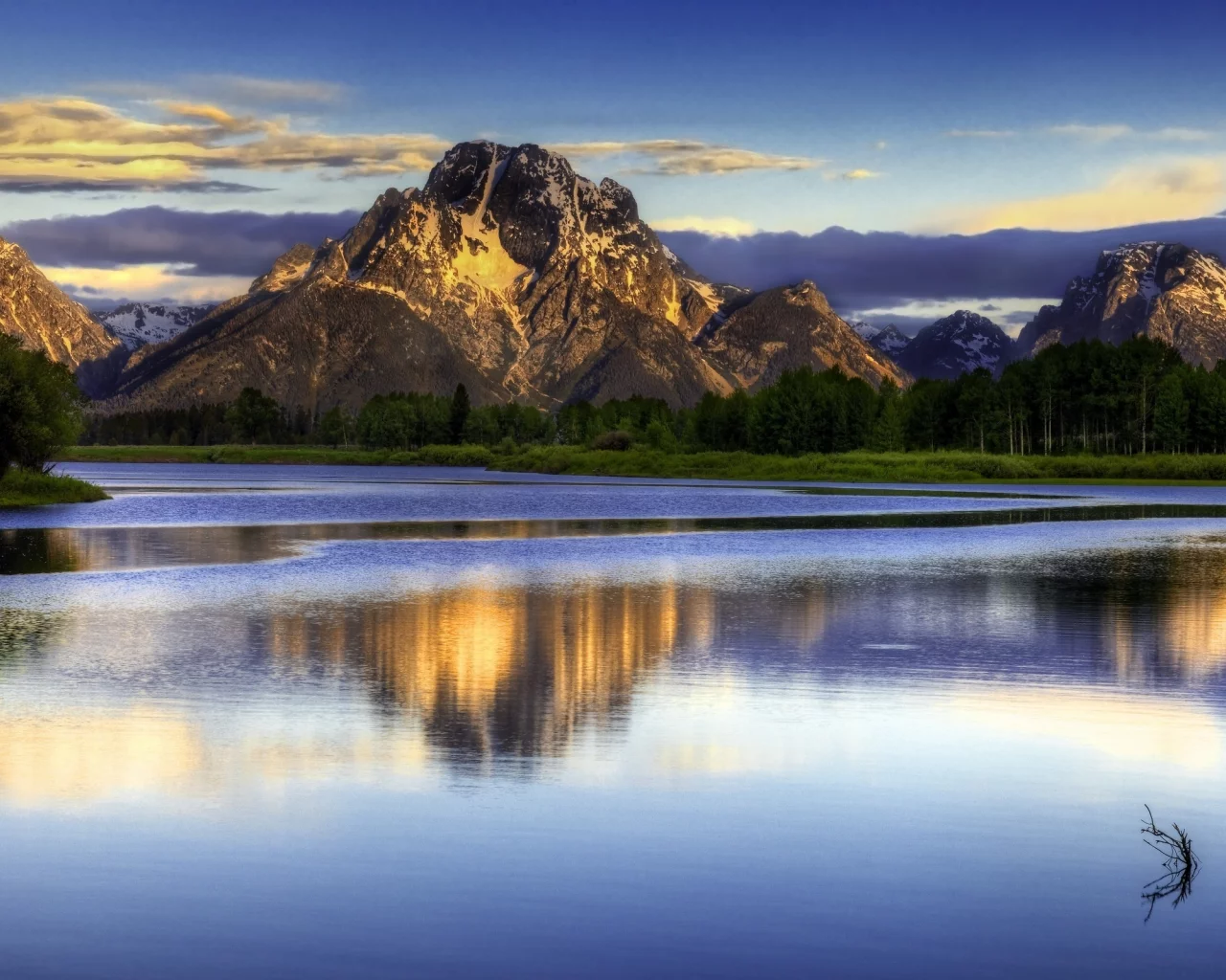 небо, озеро, горы, вода, природа, отражение, снег