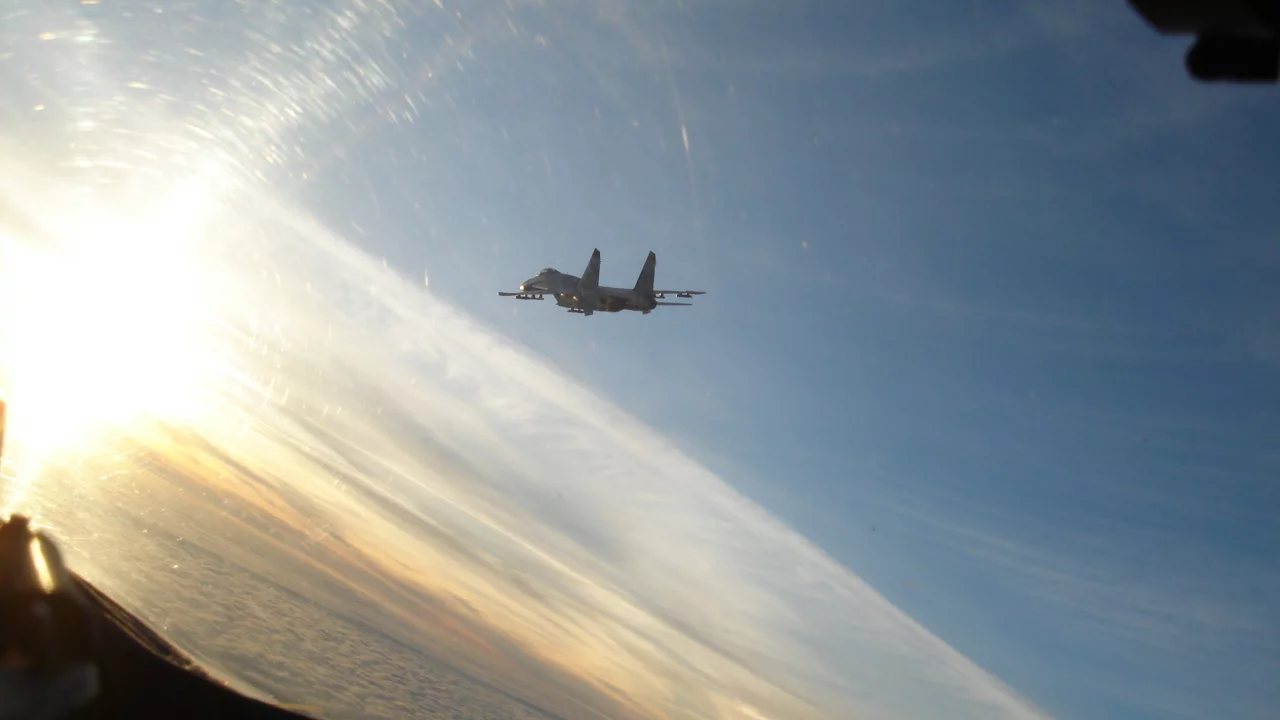 Су-27, облака, полёт, истребитель, небо