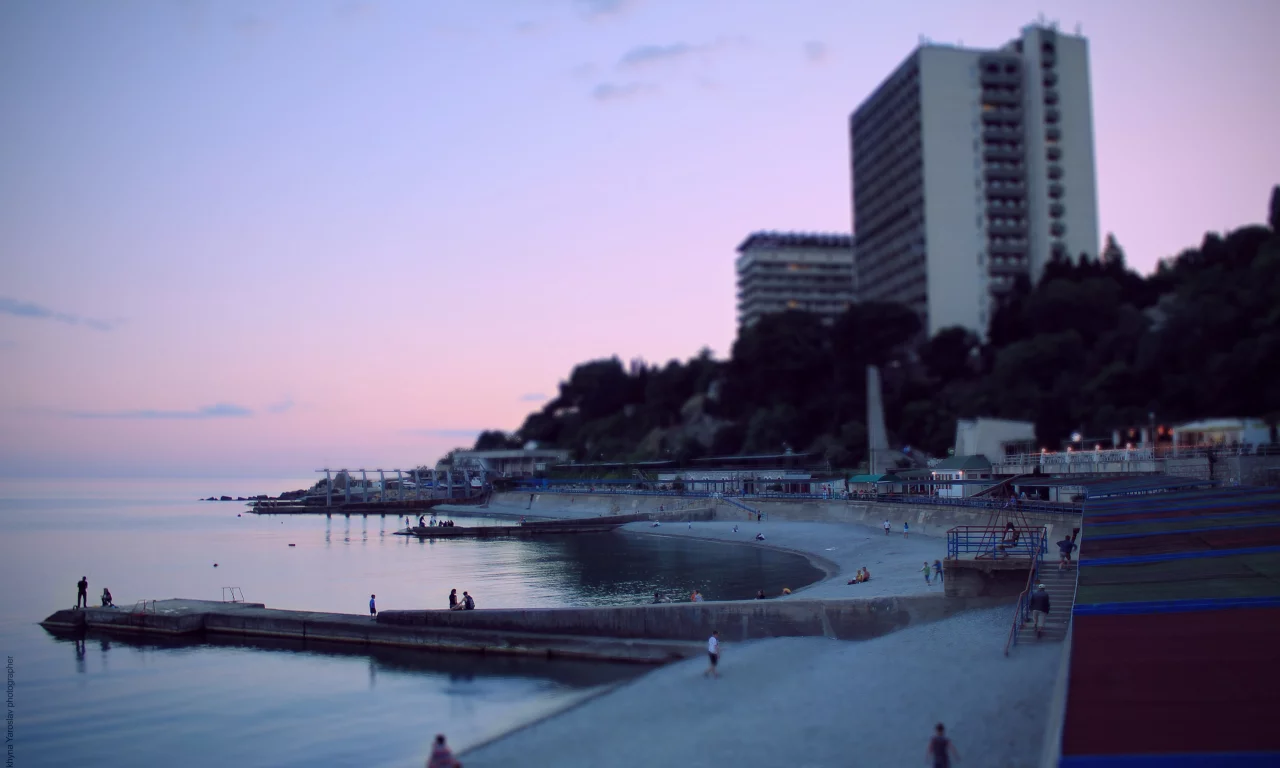 пляж, море, закат