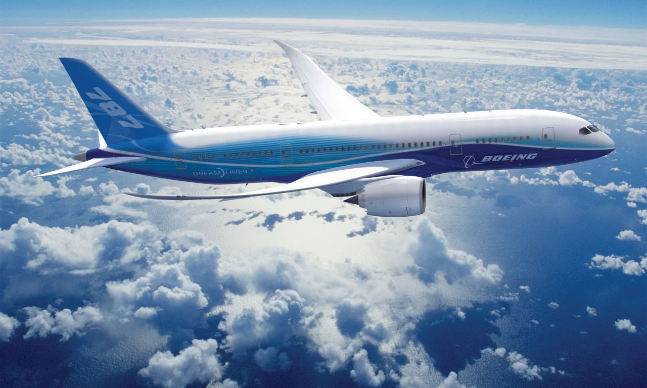 полёт, облака, boeing, 787, dreamline