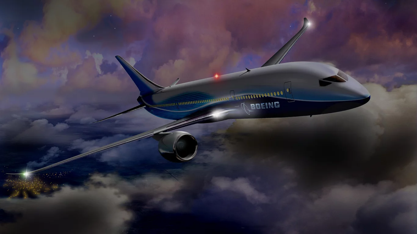полёт, dreamline, 787, облака, boeing