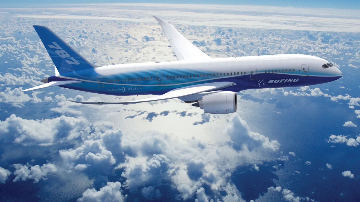 полёт, облака, boeing, 787, dreamline