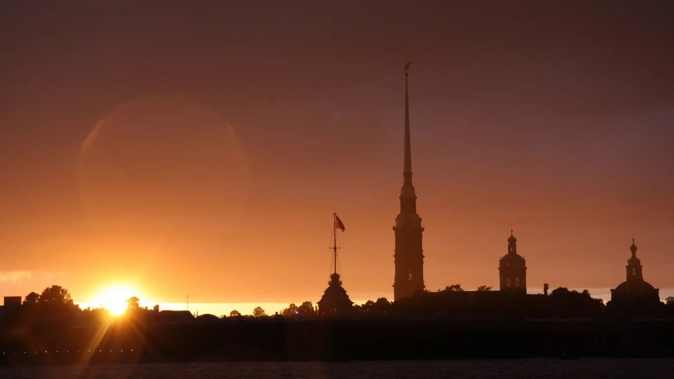 закат, санкт-петербург, петропавловская крепость, питер