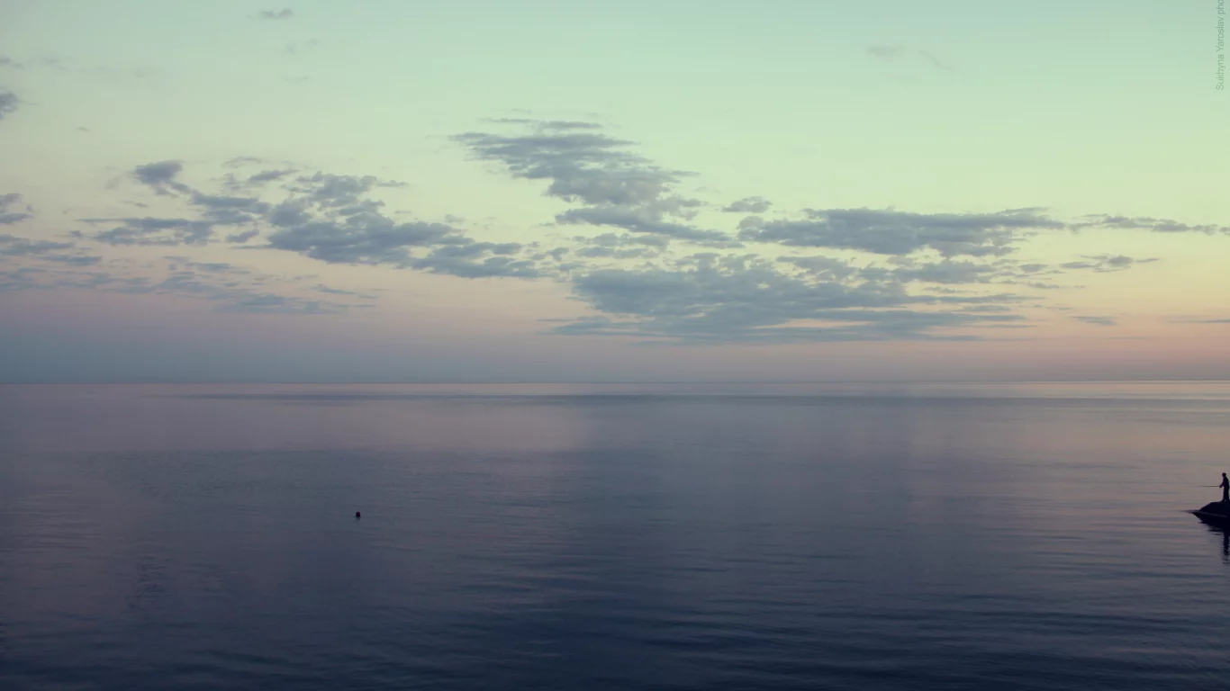 море, солнце, закат, небо