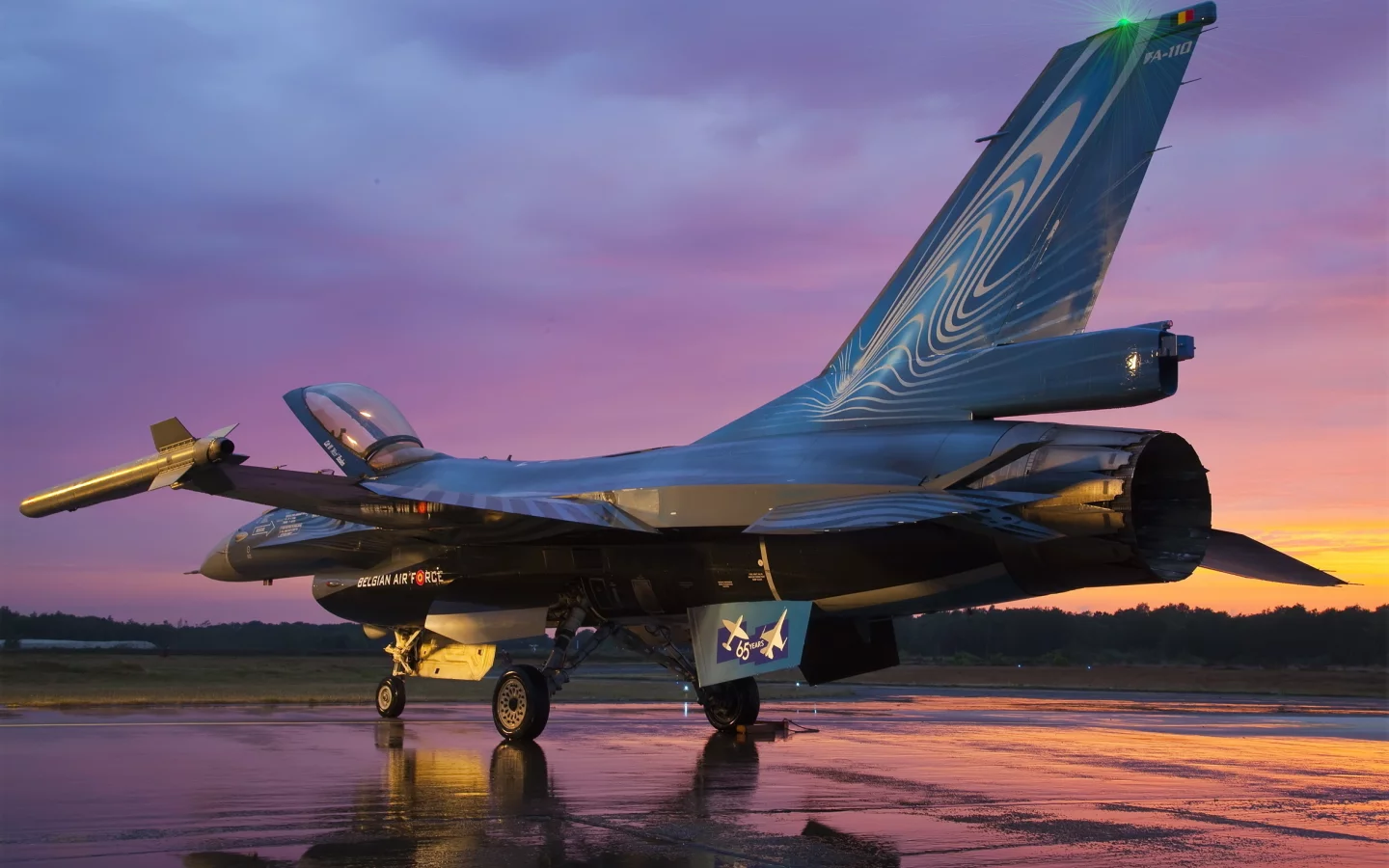 F-16, самолёт, falcon, закат