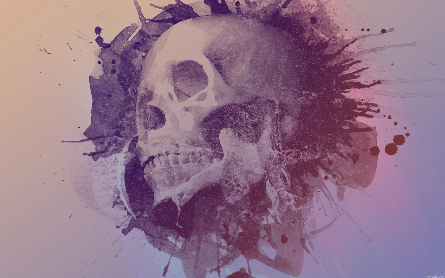 skull, дизайн, design, watercolour, череп, стиль
