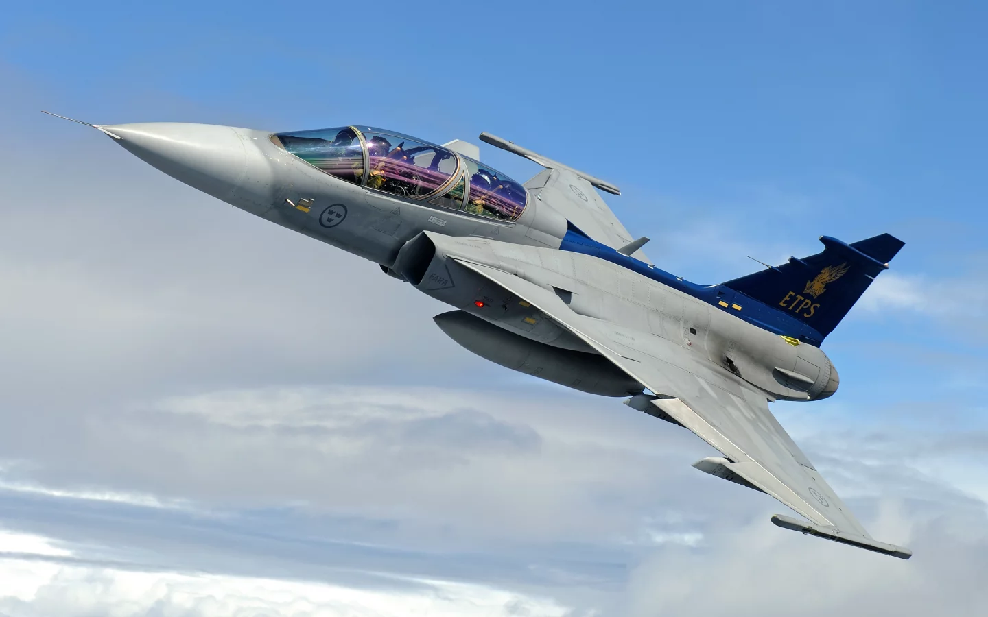 ETPS, полёт, Gripen, облака