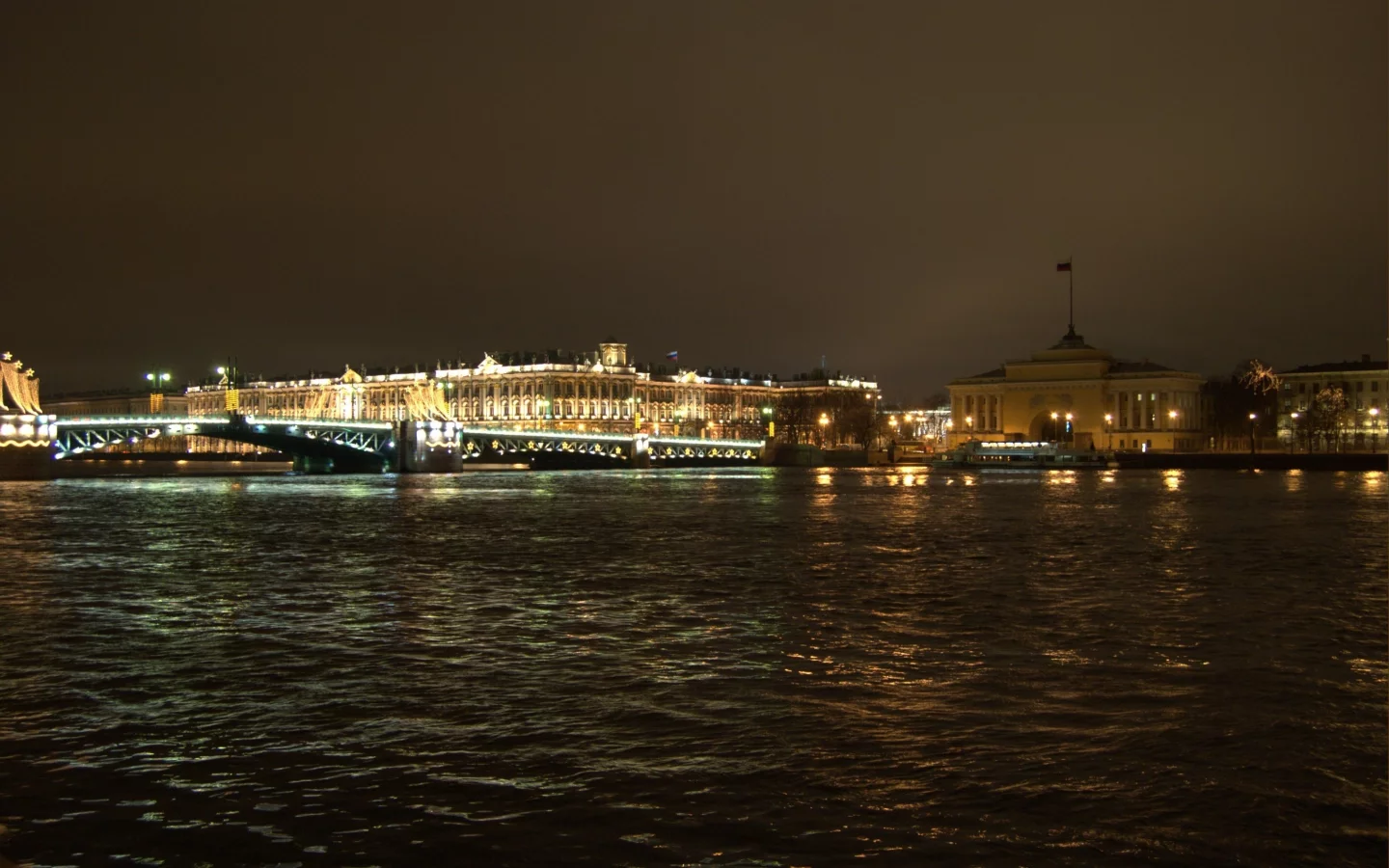 ночь, мост, питер, санкт-петербург