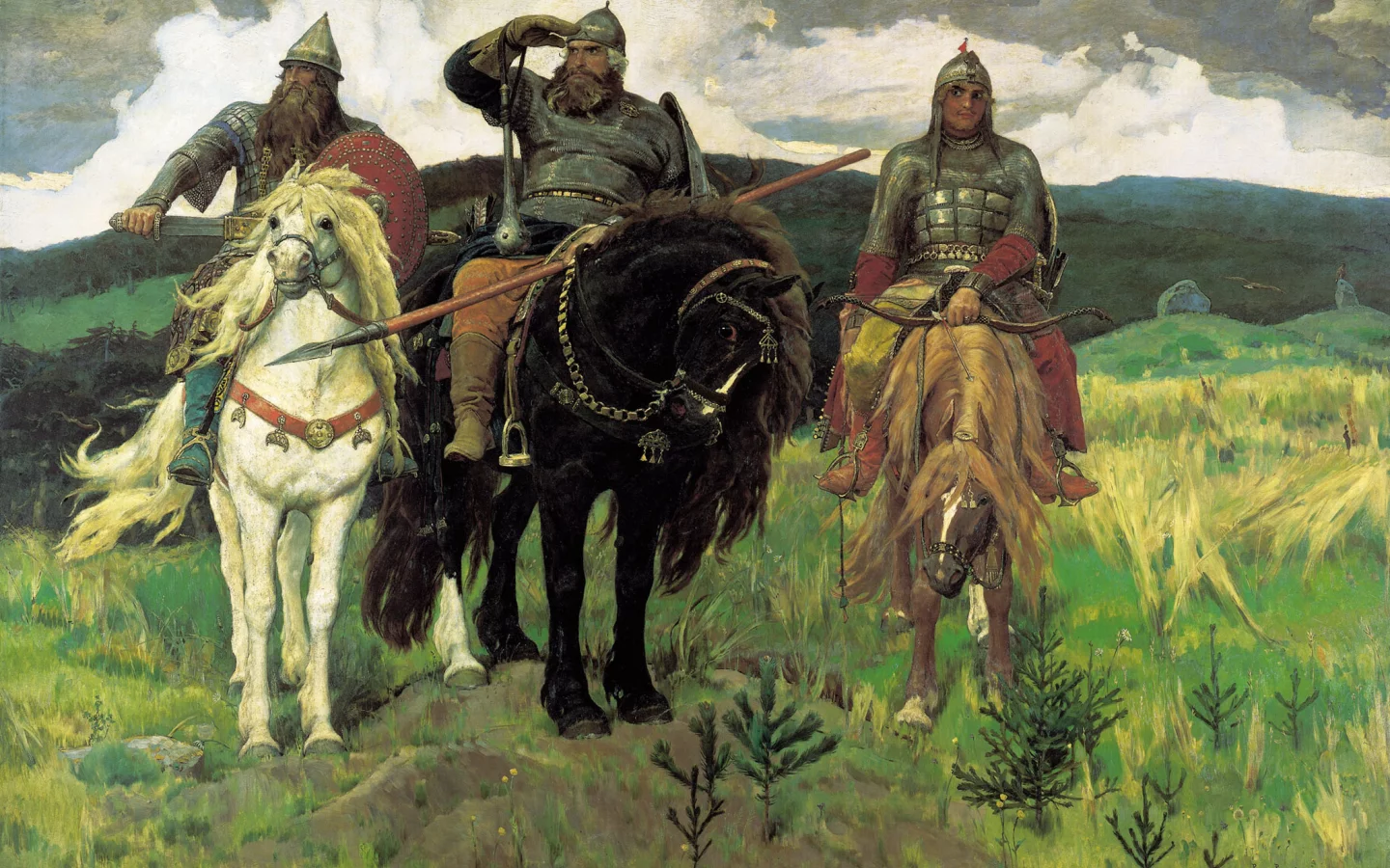 васнецов виктор михайлович, фольклор, былины, сказка, богатыри, кони, классика