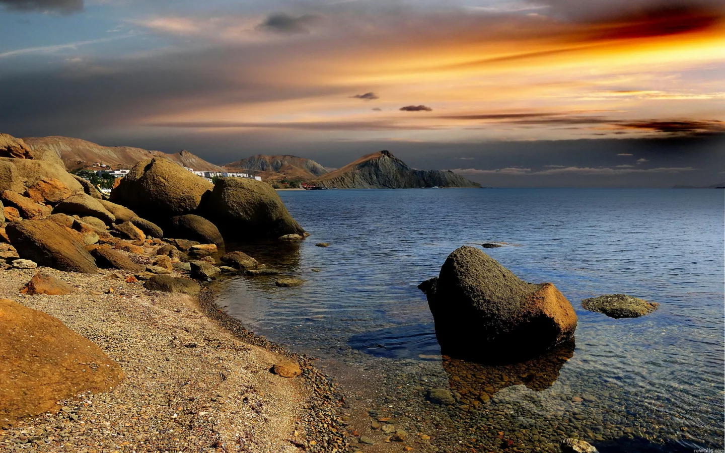 пейзаж, море, закат