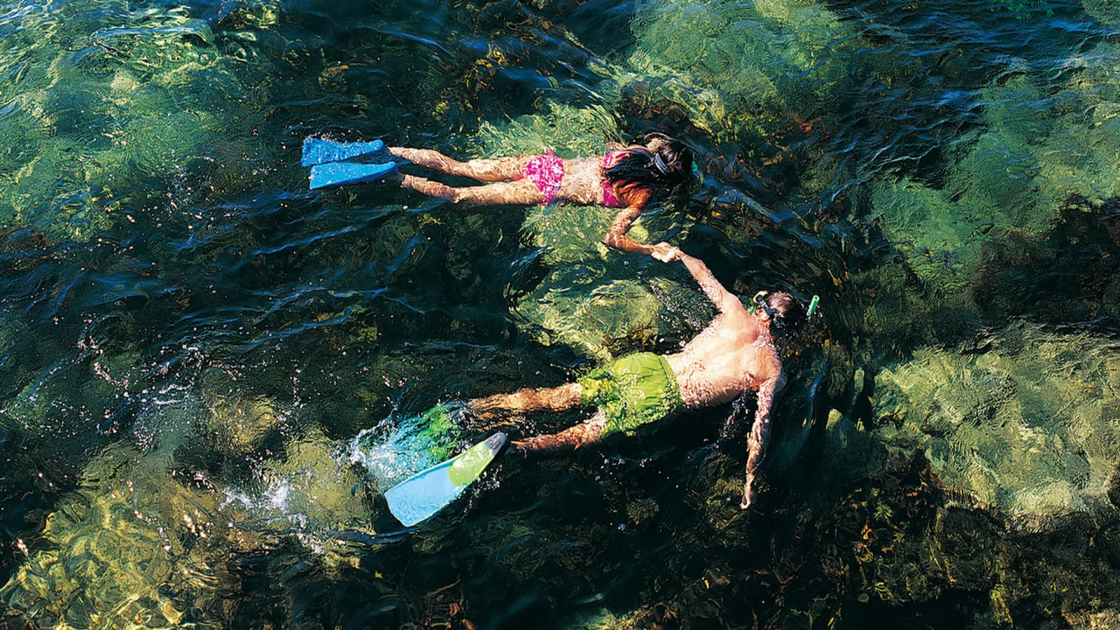 вода, ласты, парень, девушка