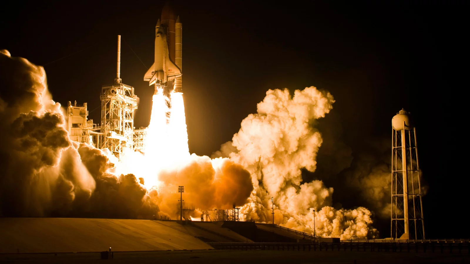 discovery, взлёт, shuttle, ночь, пламя