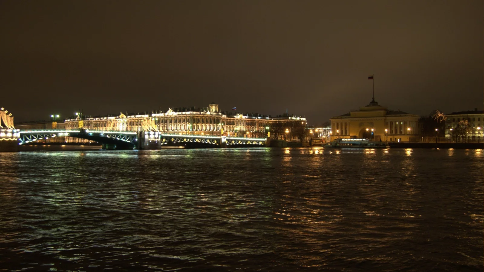 ночь, мост, питер, санкт-петербург