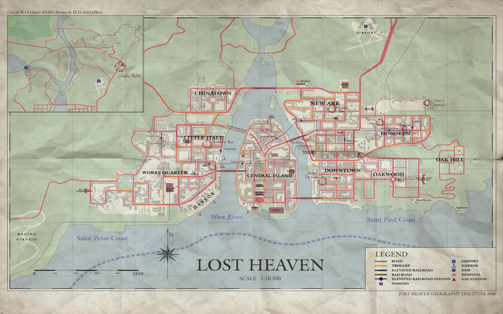 Мафия лост Хевен карта города