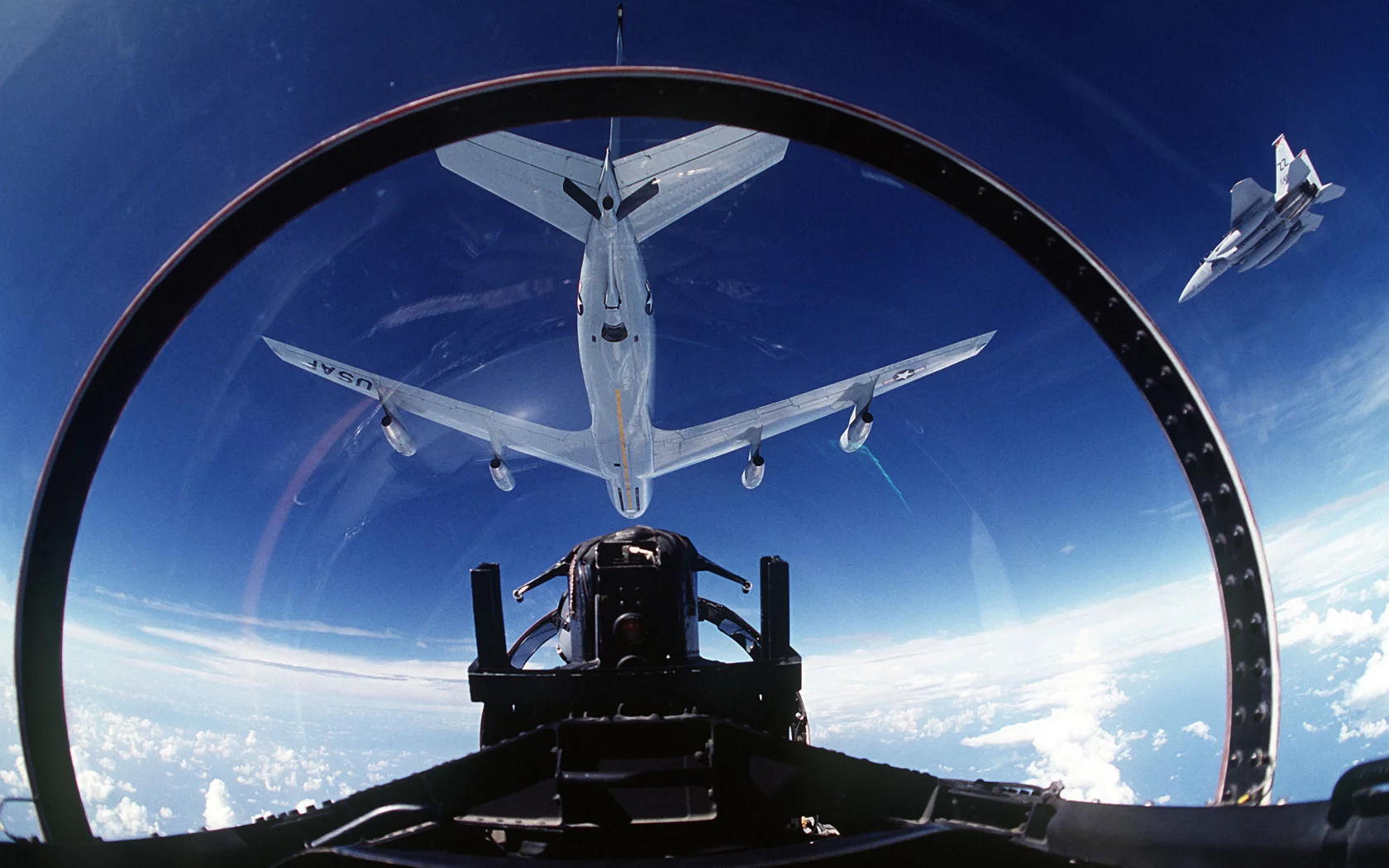 полёт, дозаправка, F-15, истребитель