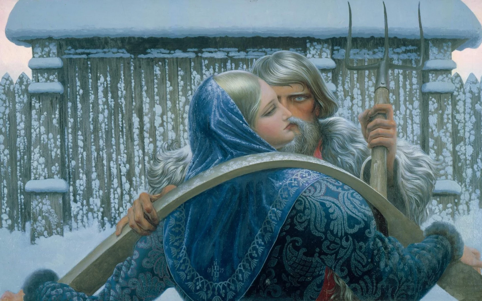 картина, константин васильев, нечаянная встреча, русь
