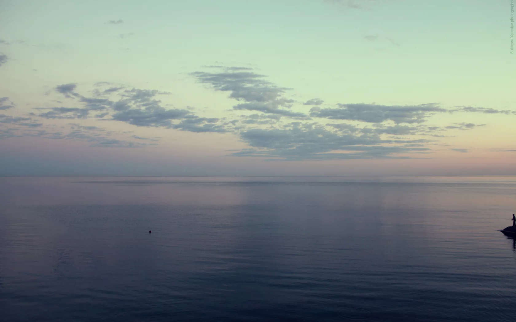 море, солнце, закат, небо